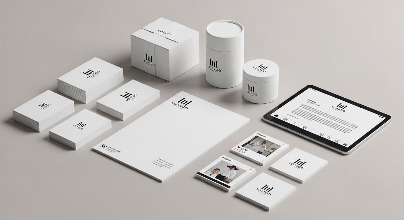 Sosyal medya ve doküman setleri için marka uygulama görseli